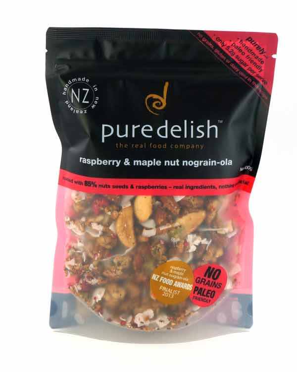 puredelish rasberry & maple nut nograin ola