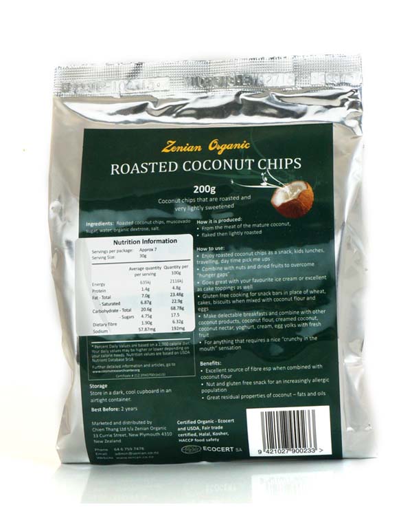 roasted coconut chips zemian organic